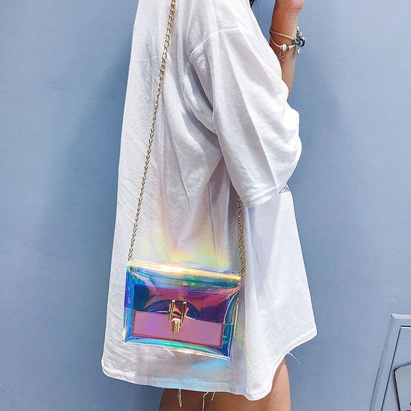

evening bags ins super fire summer small square bag female 2021 wave korean version of the wild messenger chic chain less