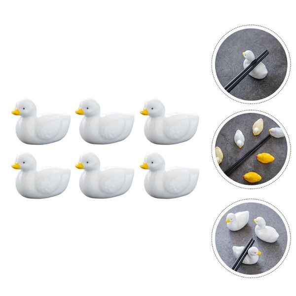 

chopsticks 6pcs decorative duck chopstick rest adornment elegant ceramic racks
