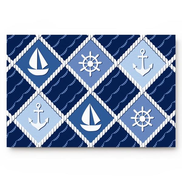 

rhombus nautical pattern welcome doormat kitchen bathroom non-slip rugs living room bedroom modern home decoration carpet carpets