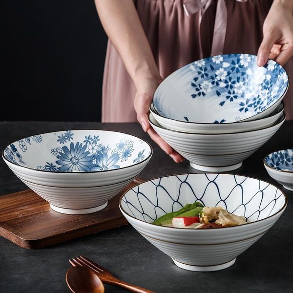 

ramen bowl japanese ceramic tableware 8 inch horn of bowls soup creative