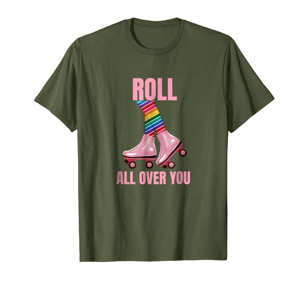 

roller derby roll all over you with rainbow sock, White;black