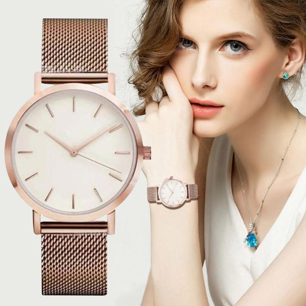 

wristwatches women watch crystal stainless steel analog quartz wristwatch bracelet luxury womens metal watches dress saati, Slivery;brown