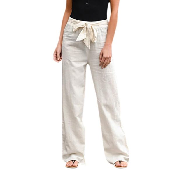 

women's pants & capris women high waist wide leg fashion womens solid bandage loose casual leggings bottom long trousers plus size, Black;white