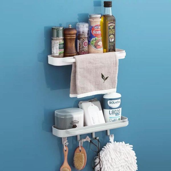 

hooks & rails punch-kitchen shelf wall-mounted condiment finishing rack bathroom shower washing