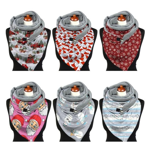 

scarves winter warm large scarf christmas santa snowman blanket shawl wrap with clip, Blue;gray