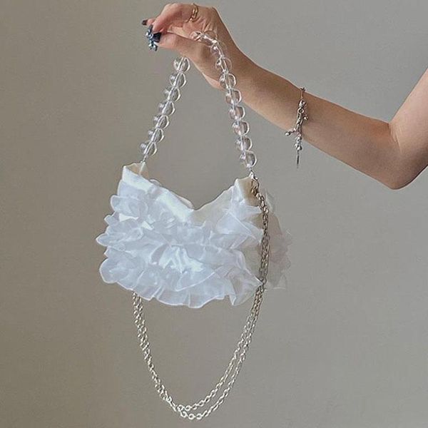 

evening bags retro female shoulder portable fairy handbags 2021 gentle messenger pearl chain fashion mini bucket bag