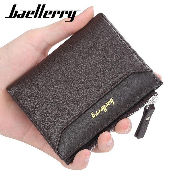 

wallets baellerry fashion korean men wallet designer leather card holder small zipper purse for coins, Red;black