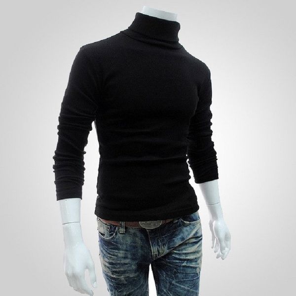 

men's sweaters fashion solid spring winter turtleneck sweater knitting pullover casual outerwear slim fit male knitwear fr5o, White;black