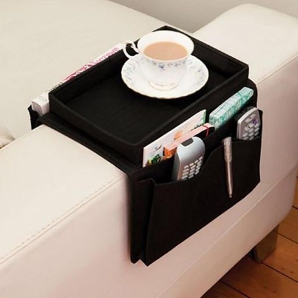 

storage bags 4 pockets sofa handrail couch arm rest table organizer tray remote magazine rack control