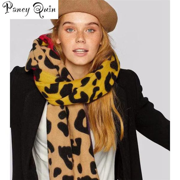 

scarves winter scarf women's color leopard print cashmere warm shawl women 2021 bufandas invierno mujer, Blue;gray