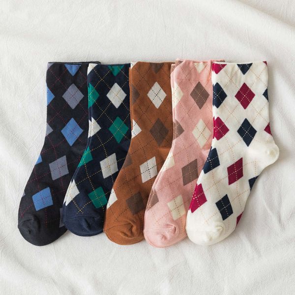 

autumn winter fashion lattice college pile, Black;white