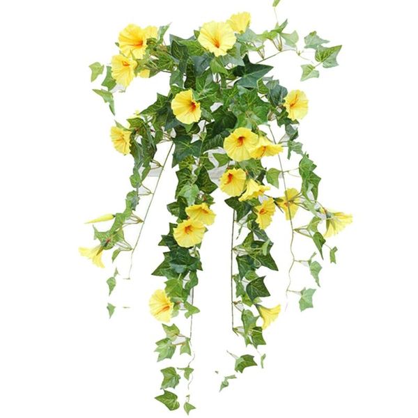 

hanging plants artificial morning glory garland flowers leaves wedding balcony decorative & wreaths