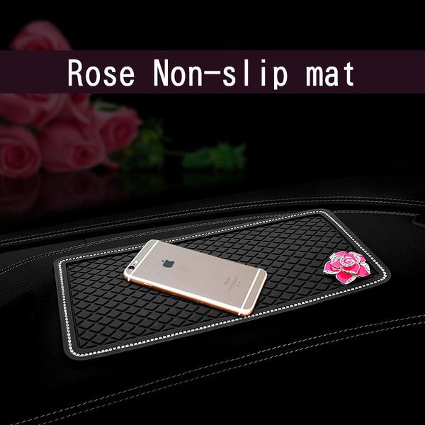 

anti-slip mats flower rose mat pad for mobile phone mp4 gps silicone crystal car sticky styling non slip dashboard