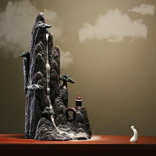 

fragrance lamps waterfall incense burner holder tower arabic style modern candle holders decor smoke fountain bruleur bougie incence