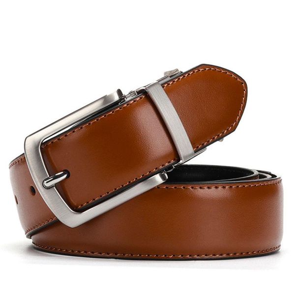 

belts leather belt men accessories luxury waist for jeans male rotated buckle designer cow skin dress blue gift, Black;brown