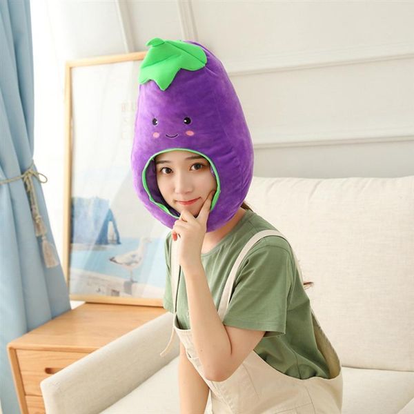 

party hats adorable eggplant hat plush creative cartoon cap prop costume accessory