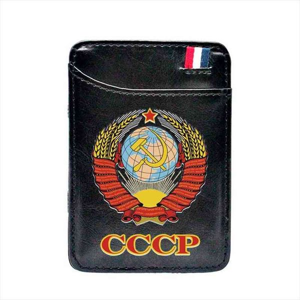 

digital printing classic soviet sickle hammer card holder fashion cccp men women short purse gifts, Red;black