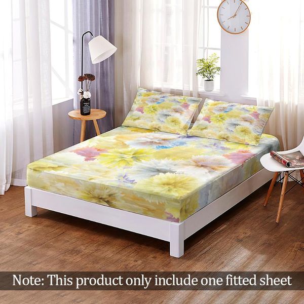 

sheets & sets custom elastic band bed sheet 3d print modern spring flowers fitted fashion bedroom flats home decor queen king