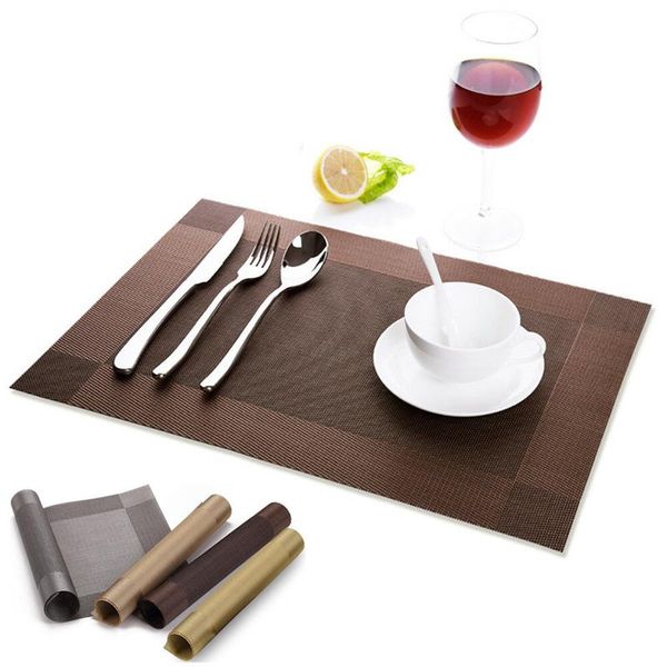 

mats & pads 4pcs/lot pvc placemat individual table slip-resistant mat waterproof kitchen dining pad washable decorative placements