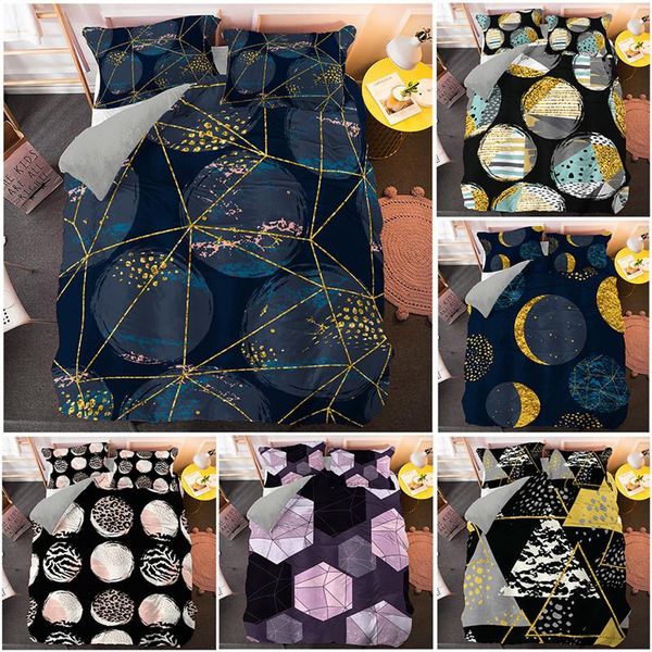 

bedding sets nordic minimalist style duvet cover set geometric pattern gilded  king size luxury with pillowcase