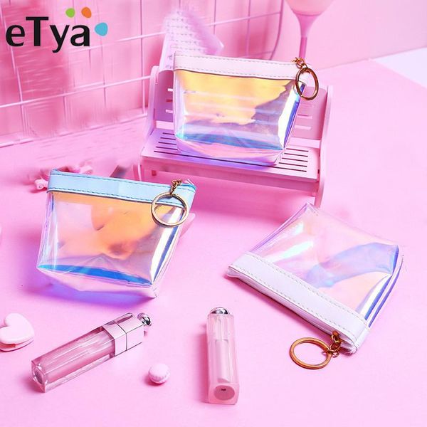

mini leather coin purses cases transparent keys bags card change purse zip wallets travel storage bag organizer