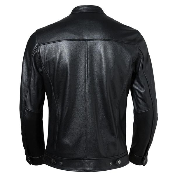 

men's leather & faux genuine jacket men coat 100% cowhide real jackets male spring autumn clothing asian size s-6xl m614, Black