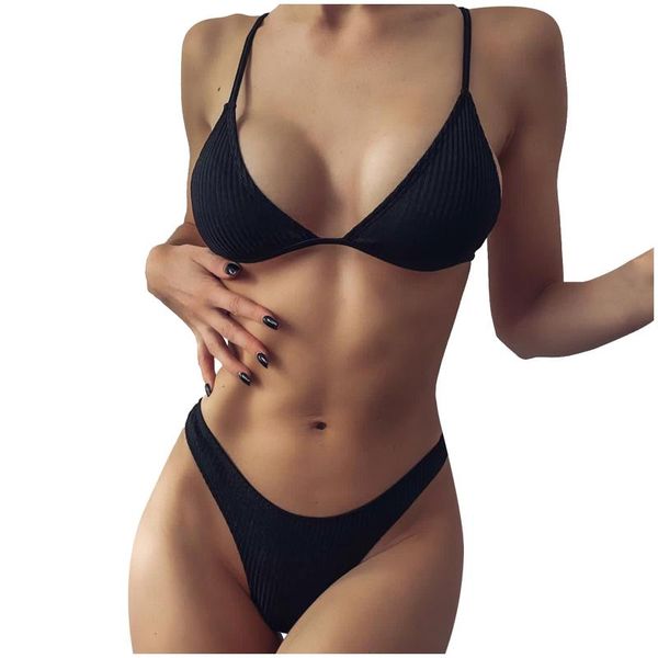 

black brazilian bikinis set 2021 women push up swimsuit 2 pieces high waist mini micro g strings bikini brasileÃ±o women's swimwear, White;black