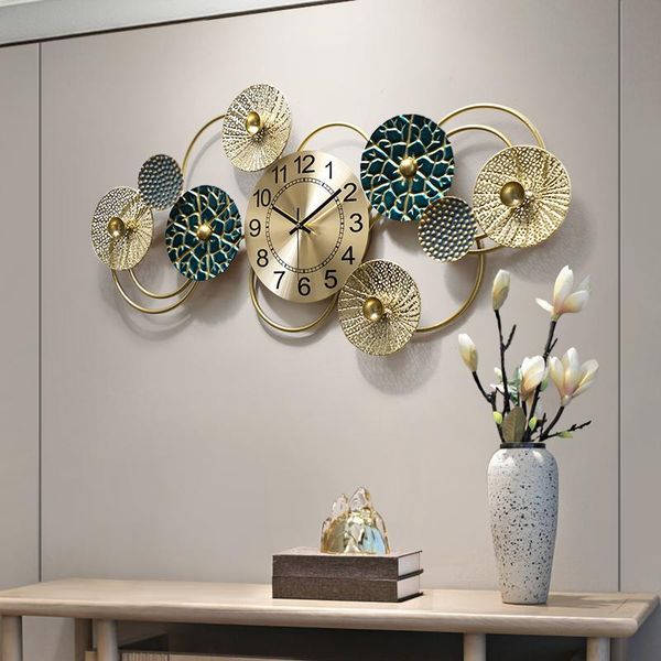 

creative large wall clocks gift silent american modern luxury living room metal relogio de parede home decor