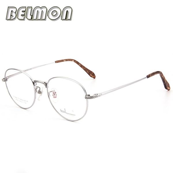 

fashion sunglasses frames spectacle frame women pure titanium vintage round eyeglasses men computer optical glasses for female male retro, Black