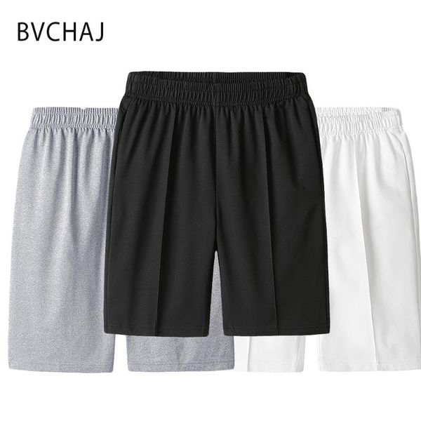 

brand summer men's sports shorts fitness jogging stretch waist and knees solid color clothing casual, White;black