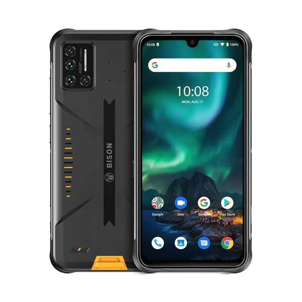 

umidigi bison rugged phone, 6gb+128gb ip68/ip69k waterproof dustproof shockproof, quad back cameras, 5000mah battery, fingerprint identifica
