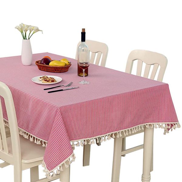 

table cloth wrinkle rectangle tablecloth cotton linen restaurant home decor party with tassels for kitchen dinning waterproof cover