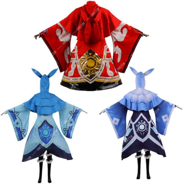 Genshin Impact Hilichurl Cos Clothing Sistema de água Sistema de incêndio Sistema de gelo Abyss Mage Hilichurl Cosplay Costume Y0903