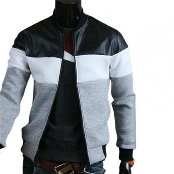

men's jackets 2022men jacket oblique pockets handsome stand-up collar three-color contrast splicing winter/autumn for outdoor, Black;brown