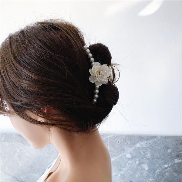

hair accessories fashion pearl flower claw clip for girls