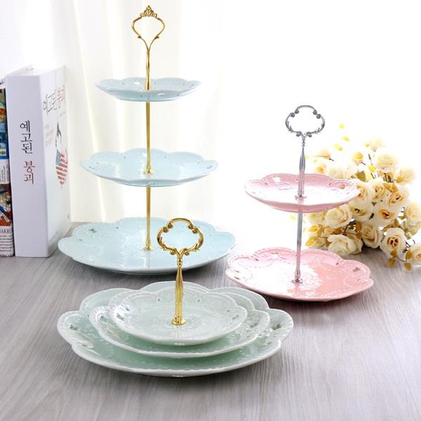 

other bakeware 3 tier thicken metal cake stand(plate not include) dessert pastry tray handle cupcake fitting hardware rod party supplies