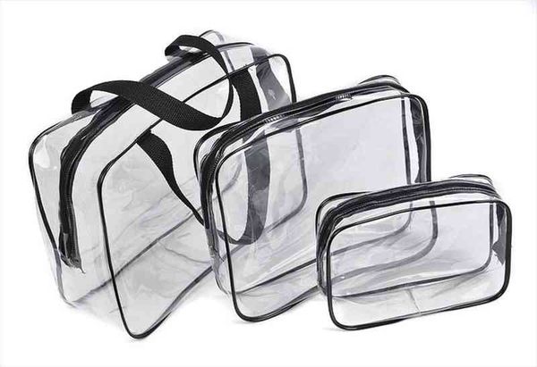 

transparent pvc travel organizer cosmetic bags clear beautician beauty case toiletry make up pouch wash