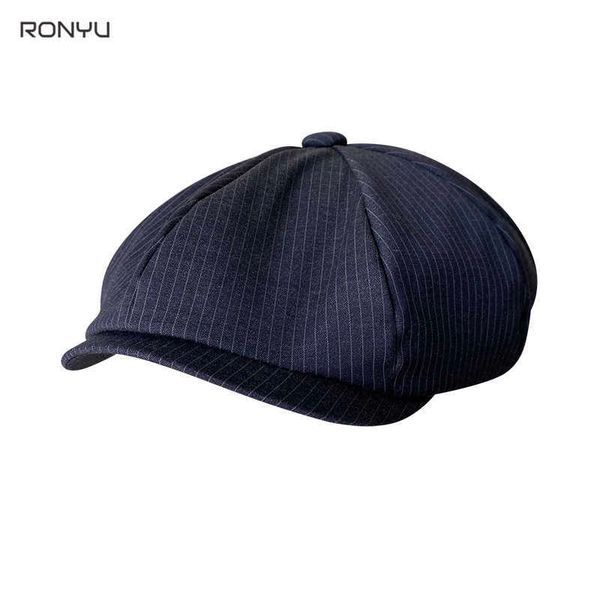 

brand s new men's newsboy hats blue strip vintage winter octagon cap women berets gatsby flat hat bjm35