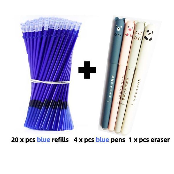 

gel pens 25pcs/set erasable pen refills rod 0.5mm washable handle magic for school writing tools kawaii stationery