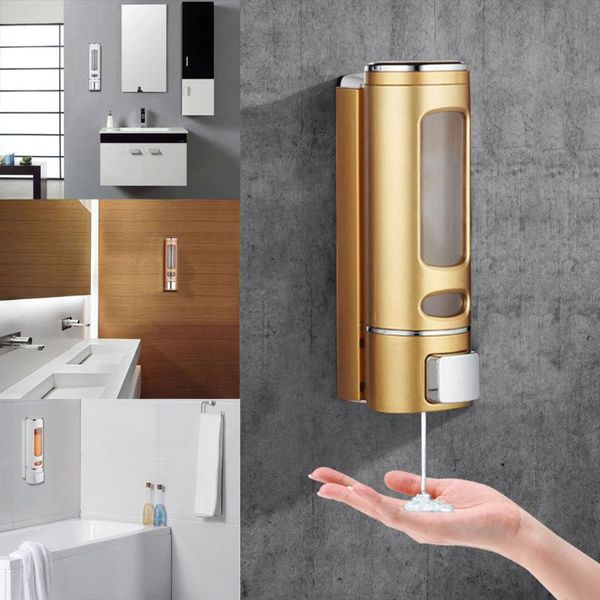 

liquid soap dispenser wall mount 400ml bathroom accessories plastic detergent shampoo dispensers double hand kitchen bottle