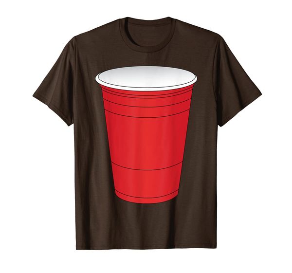 

red beer pong cup costume t-shirt fun party game, White;black