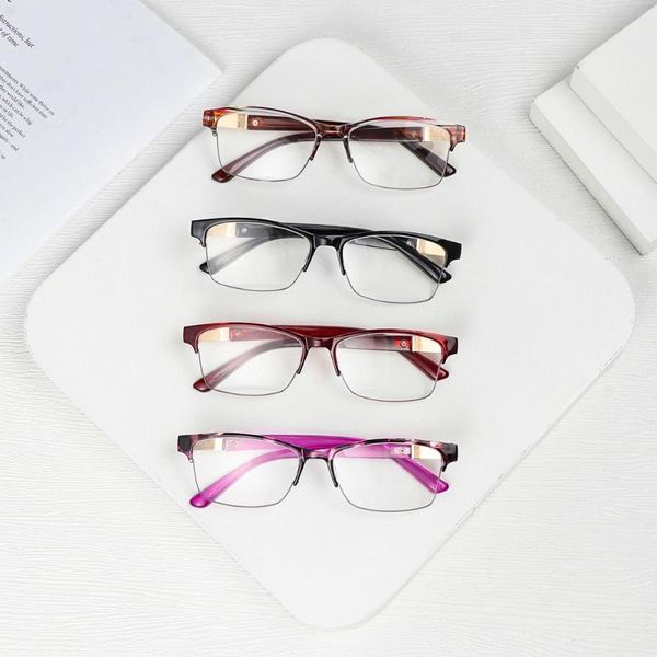 

sunglasses women high-definition +10~+40 portable reading glasses presbyopic eyewear half frame far sight, White;black