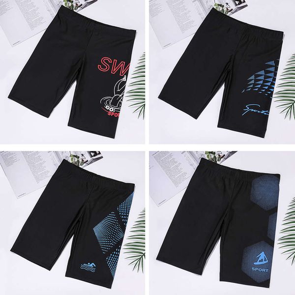 

men's shorts pants men's style fattening beach vacation professional embarrassment swimming quick dry capris large boxers, White;black