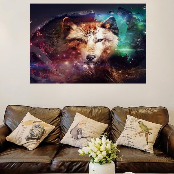 

modern minimalism style cool wolf animal oil canvas painting posters and prints wall pictures for living room decor unframed paintings