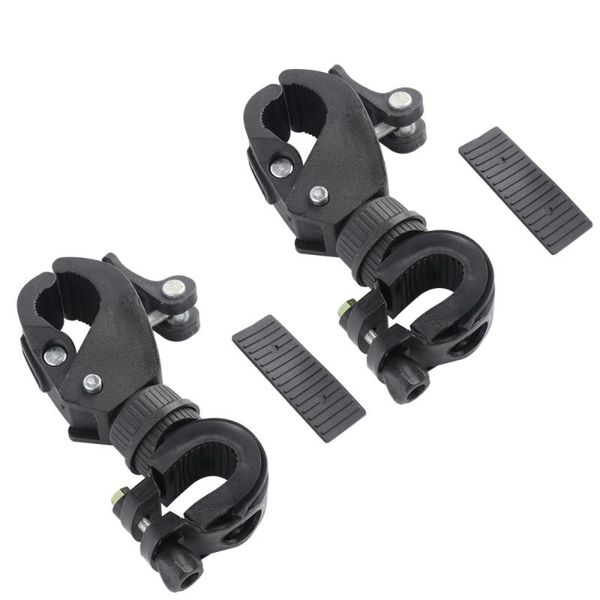 

2pcs led torch light holder adjustable 360 degree rotatable clamp mount bike cycling grip(black) lights