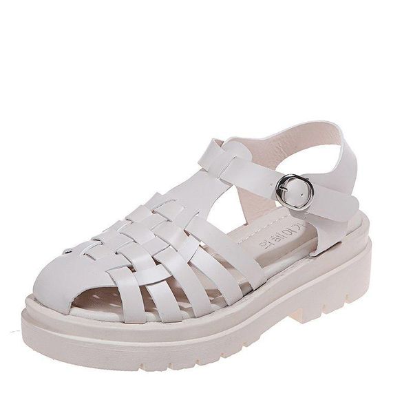 

women gladiator sandals flat baotou roman comfortable platform, Black
