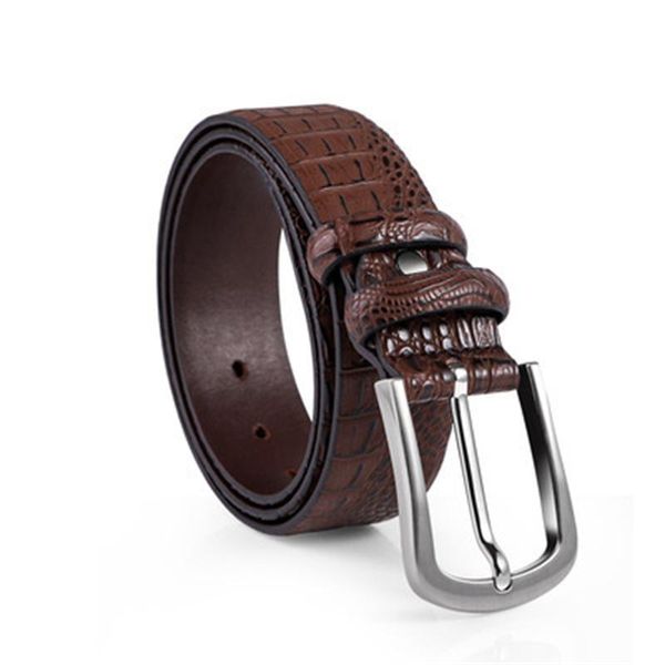 

belts men's belt 2021 whole leather cutting pin buckle business men, Black;brown