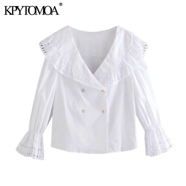 

women fashion with embroidery trims white blouses vintage v neck long sleeve female shirts blusas chic 210420