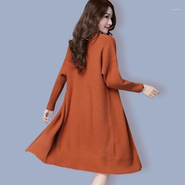 

two piece dress knitted winter fashion autumn set women solid cardigan coat lady 2021 long vest plus size female, White
