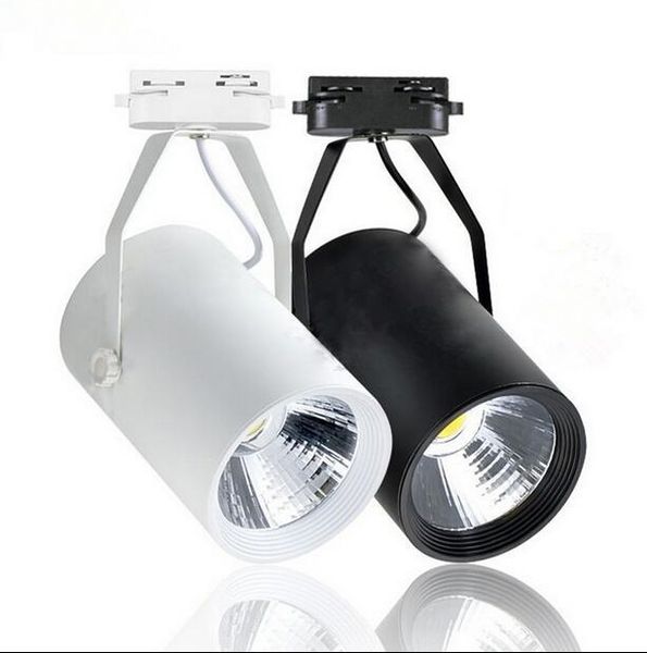 

15w led track light supplier white/black housing avaible cob spot showroom lights two lines wire 110lm/w ce